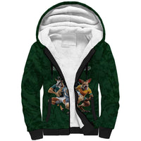 Custom Rugby Southern Hemisphere Sherpa Hoodie Argentina AUNZ South Africa Mascot Green - Polynesian Pride
