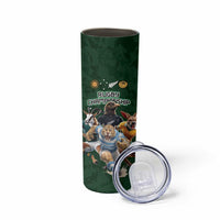 Custom Rugby Southern Hemisphere Skinny Tumbler Argentina AUNZ South Africa Mascot Green - Polynesian Pride
