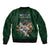 Custom Rugby Southern Hemisphere Sleeve Zip Bomber Jacket Argentina AUNZ South Africa Mascot Green - Polynesian Pride