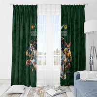 Custom Rugby Southern Hemisphere Window Curtain Argentina AUNZ South Africa Mascot Green - Polynesian Pride