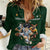 Custom Rugby Southern Hemisphere Women Casual Shirt Argentina AUNZ South Africa Mascot Green - Polynesian Pride