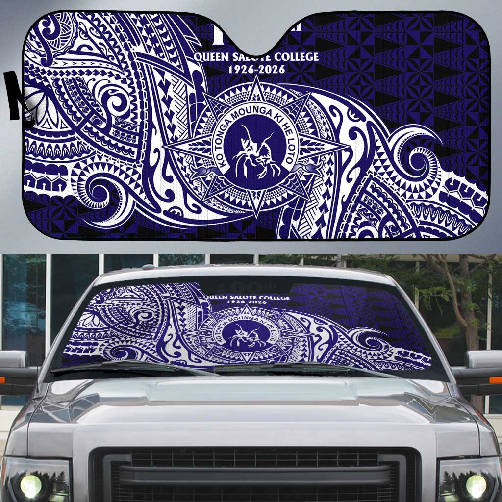 Tonga Queen Salote College 100th Years Auto Sun Shade Est 1926 Tongan Ngatu Tapa - Polynesian Pride