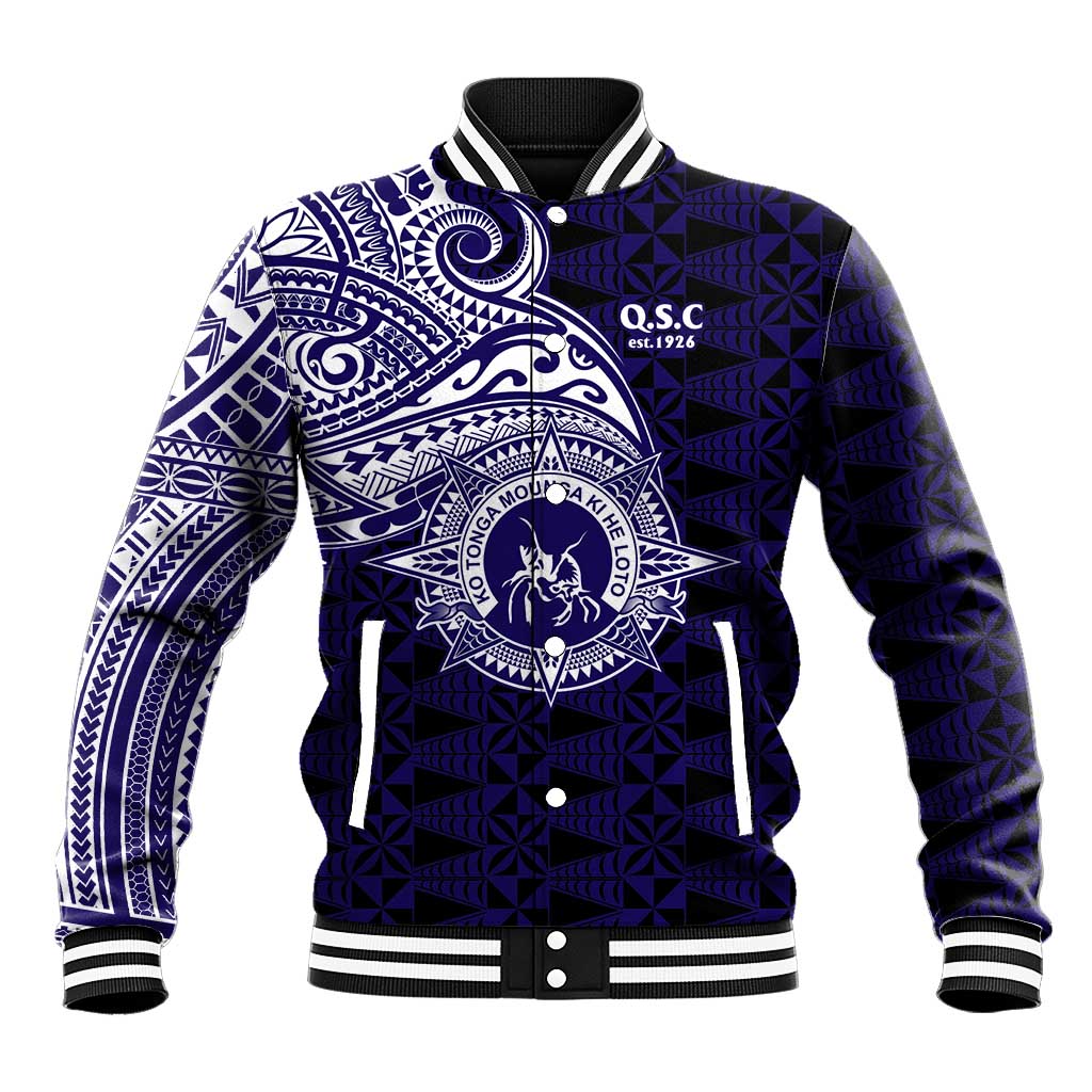 Tonga Queen Salote College 100th Years Baseball Jacket Est 1926 Tongan Ngatu Tapa - Polynesian Pride