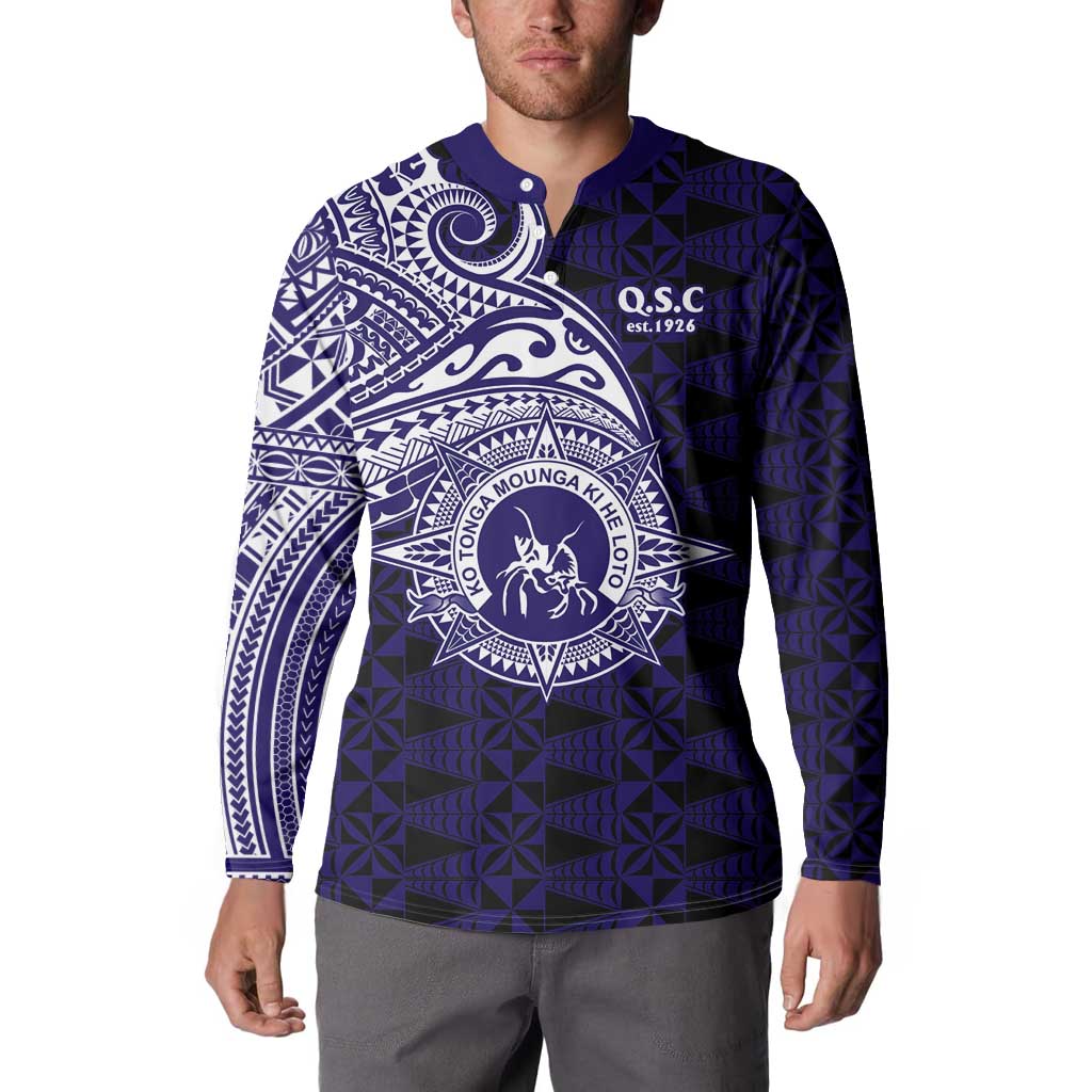 Tonga Queen Salote College 100th Years Button Sweatshirt Est 1926 Tongan Ngatu Tapa - Polynesian Pride