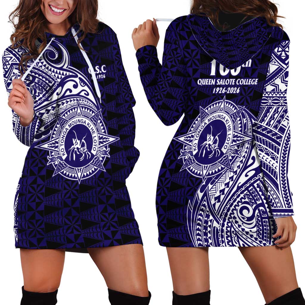 Tonga Queen Salote College 100th Years Hoodie Dress Est 1926 Tongan Ngatu Tapa - Polynesian Pride