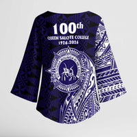 Tonga Queen Salote College 100th Years Kimono Sleeve Blouse Est 1926 Tongan Ngatu Tapa - Polynesian Pride