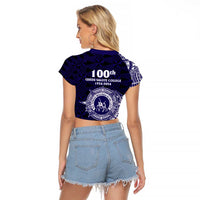 Tonga Queen Salote College 100th Years Raglan Cropped T Shirt Est 1926 Tongan Ngatu Tapa - Polynesian Pride