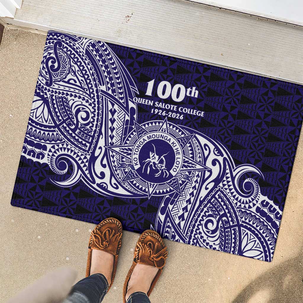 Tonga Queen Salote College 100th Years Rubber Doormat Est 1926 Tongan Ngatu Tapa - Polynesian Pride