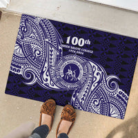 Tonga Queen Salote College 100th Years Rubber Doormat Est 1926 Tongan Ngatu Tapa - Polynesian Pride