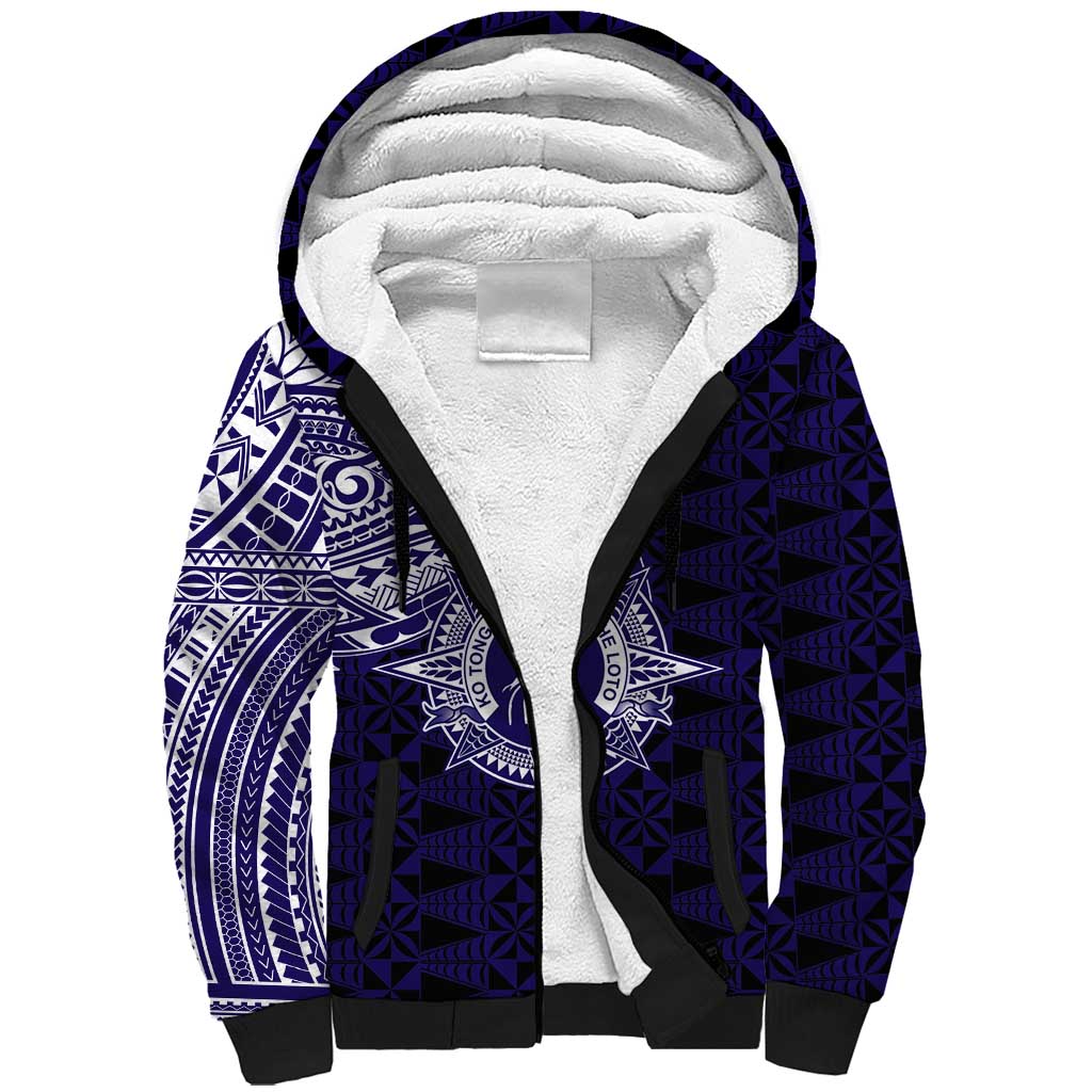 Tonga Queen Salote College 100th Years Sherpa Hoodie Est 1926 Tongan Ngatu Tapa - Polynesian Pride