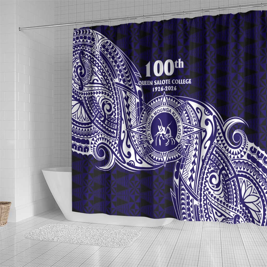 Tonga Queen Salote College 100th Years Shower Curtain Est 1926 Tongan Ngatu Tapa - Polynesian Pride