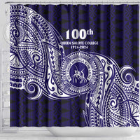 Tonga Queen Salote College 100th Years Shower Curtain Est 1926 Tongan Ngatu Tapa - Polynesian Pride