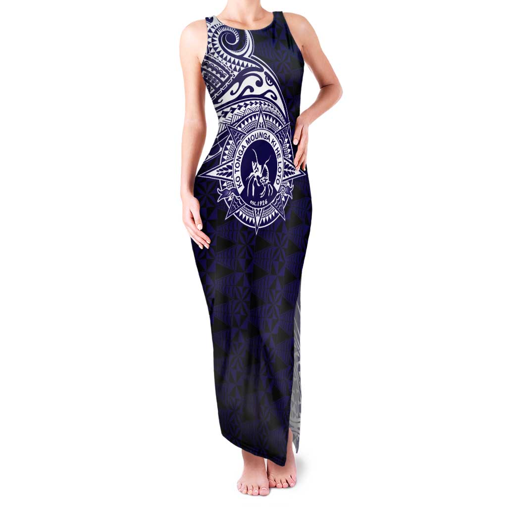 Tonga Queen Salote College 100th Years Tank Maxi Dress Est 1926 Tongan Ngatu Tapa - Polynesian Pride