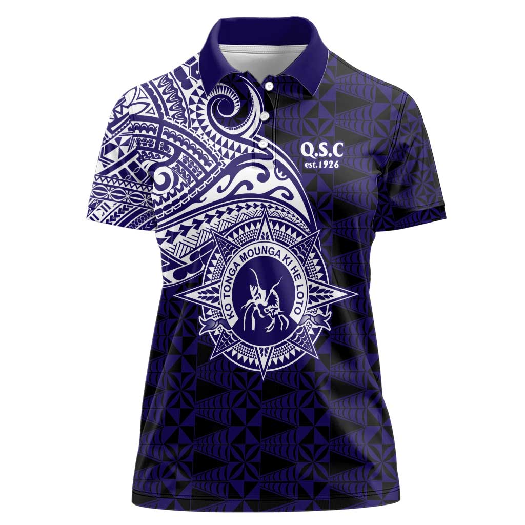 Tonga Queen Salote College 100th Years Women Polo Shirt Est 1926 Tongan Ngatu Tapa - Polynesian Pride