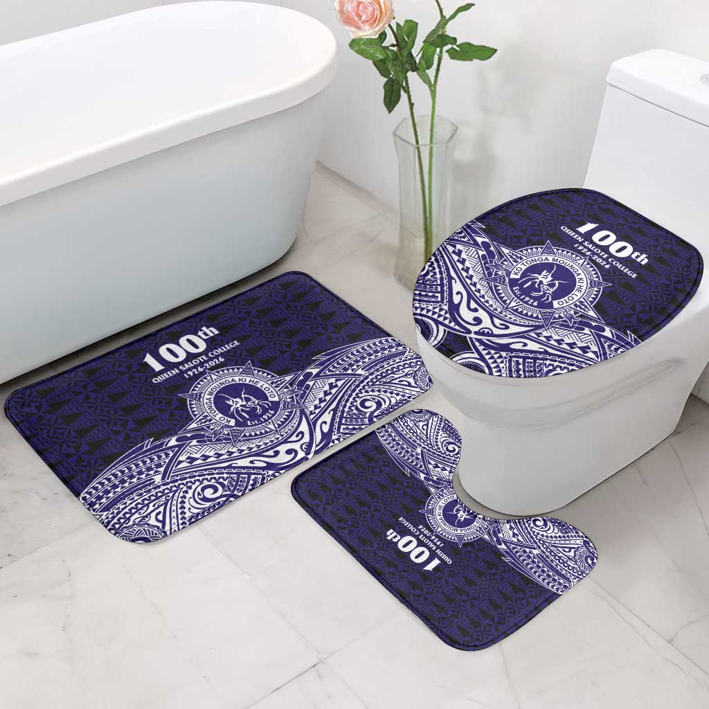 Tonga Queen Salote College 100th Years Bathroom Set Blue Tonga Kupesi Uniquely Pacific Art - Polynesian Pride