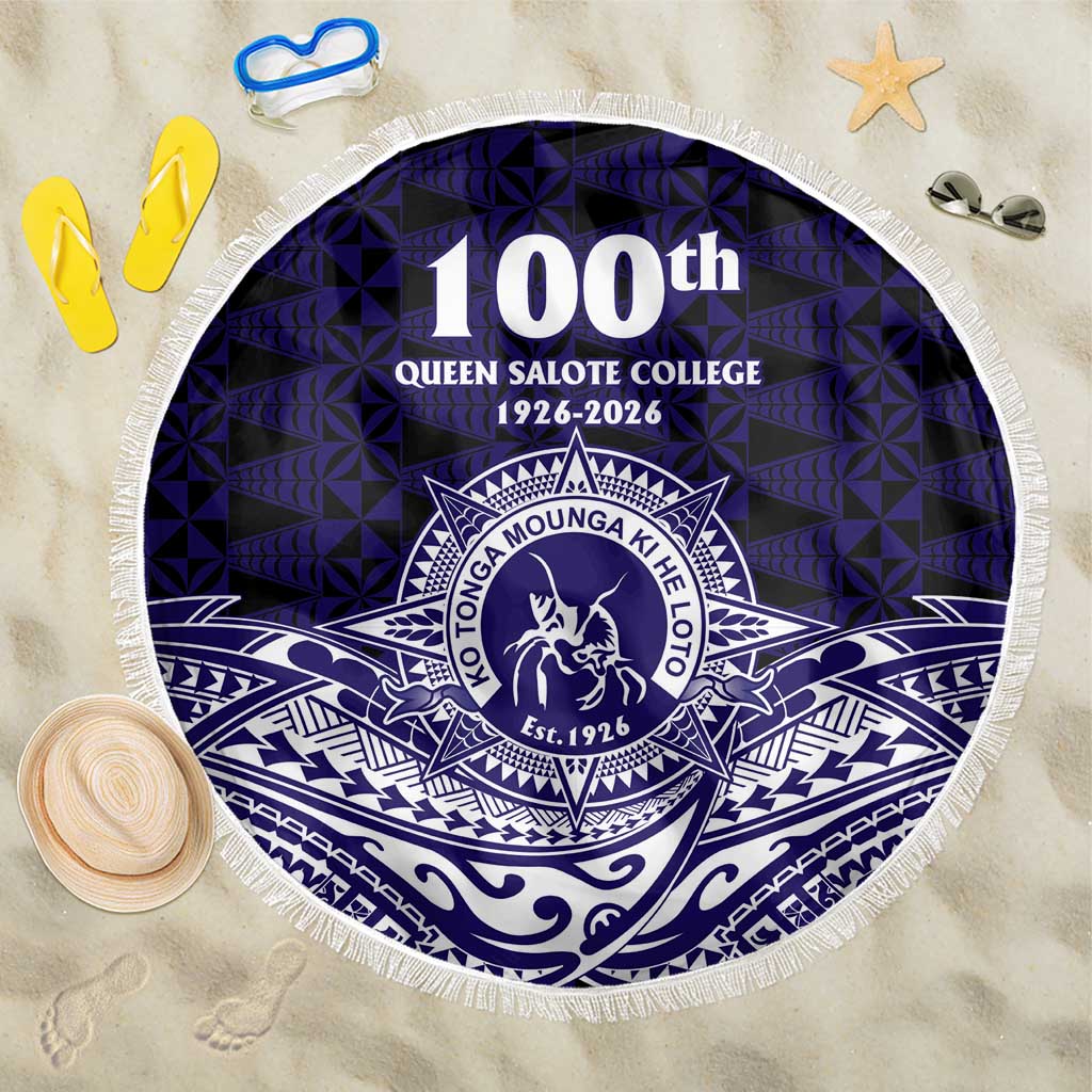 Tonga Queen Salote College 100th Years Beach Blanket Blue Tonga Kupesi Uniquely Pacific Art - Polynesian Pride