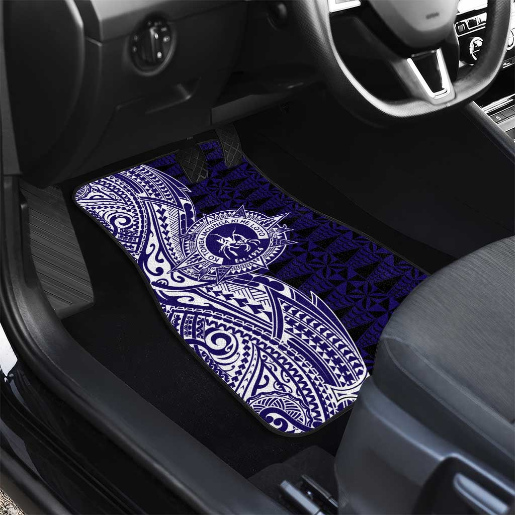 Tonga Queen Salote College 100th Years Car Mats Blue Tonga Kupesi Uniquely Pacific Art - Polynesian Pride