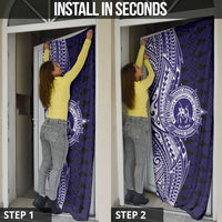 Tonga Queen Salote College 100th Years Door Cover Blue Tonga Kupesi Uniquely Pacific Art - Polynesian Pride