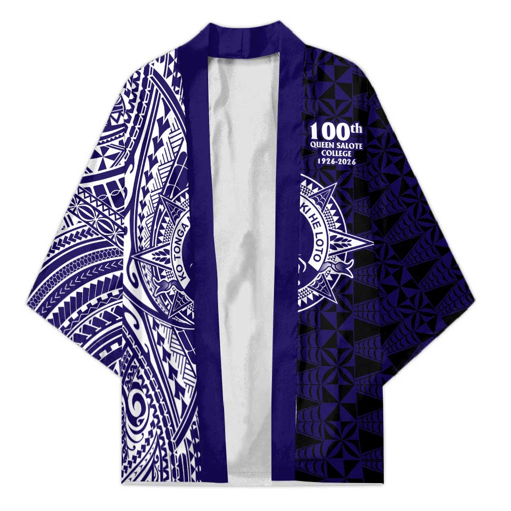 Tonga Queen Salote College 100th Years Kimono Blue Tonga Kupesi Uniquely Pacific Art - Polynesian Pride