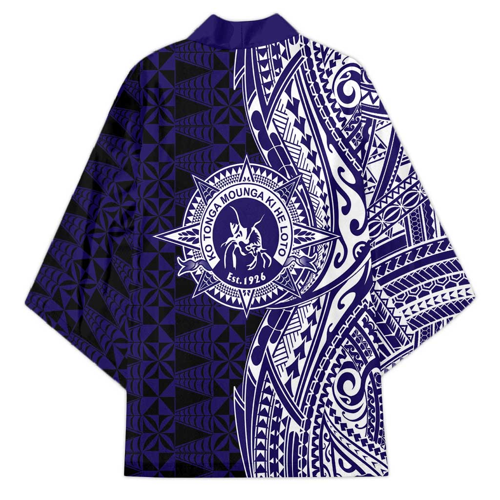 Tonga Queen Salote College 100th Years Kimono Blue Tonga Kupesi Uniquely Pacific Art - Polynesian Pride