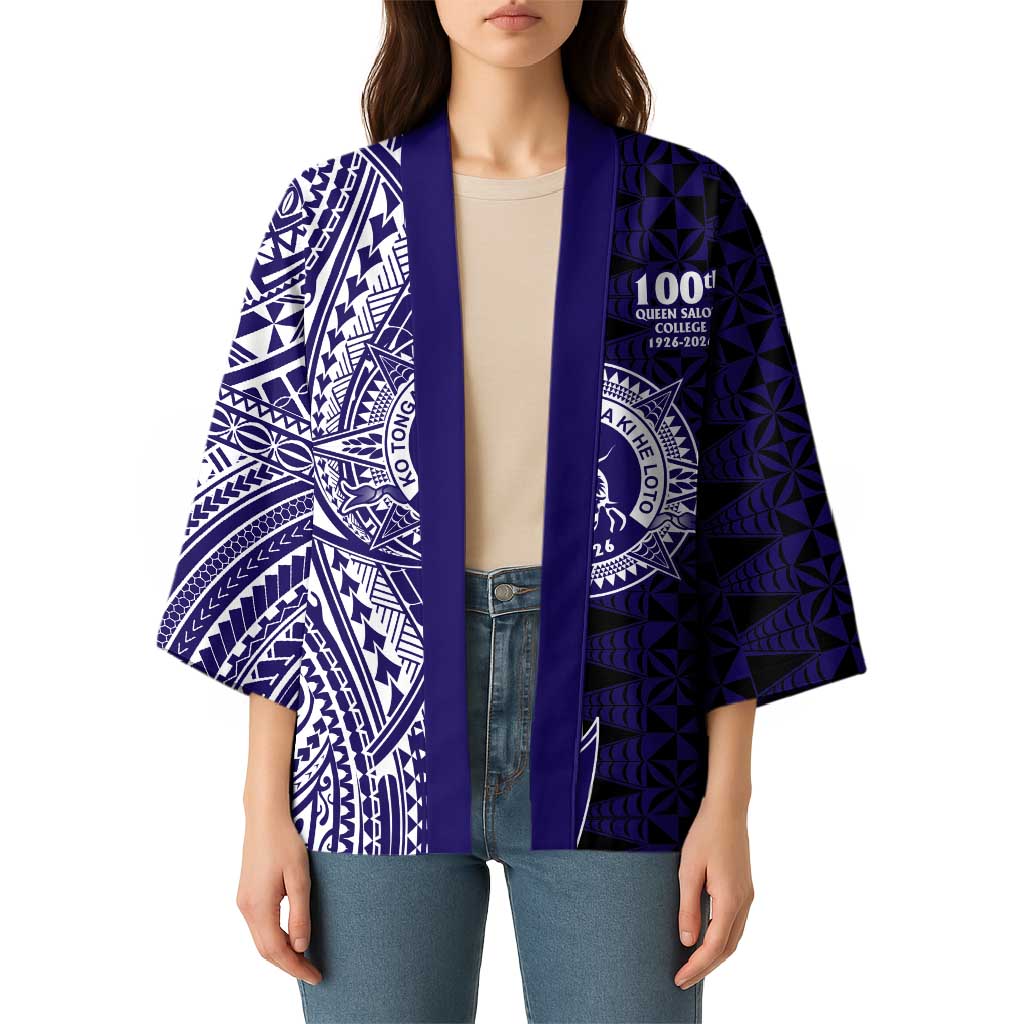 Tonga Queen Salote College 100th Years Kimono Blue Tonga Kupesi Uniquely Pacific Art - Polynesian Pride