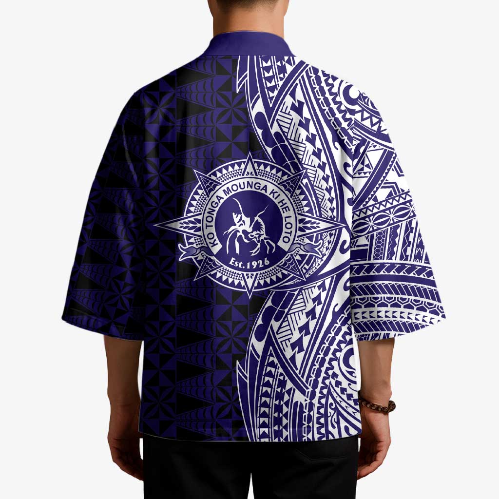 Tonga Queen Salote College 100th Years Kimono Blue Tonga Kupesi Uniquely Pacific Art - Polynesian Pride