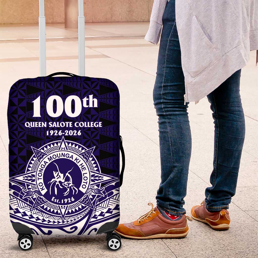 Tonga Queen Salote College 100th Years Luggage Cover Blue Tonga Kupesi Uniquely Pacific Art - Polynesian Pride