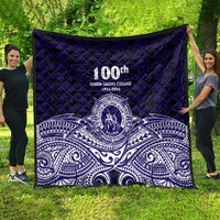 Tonga Queen Salote College 100th Years Quilt Blue Tonga Kupesi Uniquely Pacific Art - Polynesian Pride