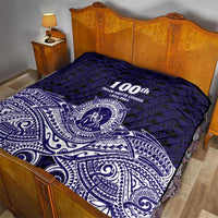 Tonga Queen Salote College 100th Years Quilt Blue Tonga Kupesi Uniquely Pacific Art - Polynesian Pride