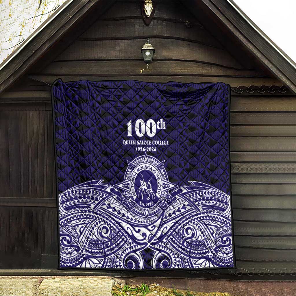 Tonga Queen Salote College 100th Years Quilt Blue Tonga Kupesi Uniquely Pacific Art - Polynesian Pride