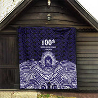 Tonga Queen Salote College 100th Years Quilt Blue Tonga Kupesi Uniquely Pacific Art - Polynesian Pride