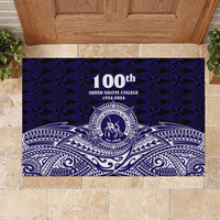 Tonga Queen Salote College 100th Years Rubber Doormat Blue Tonga Kupesi Uniquely Pacific Art - Polynesian Pride