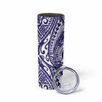 Tonga Queen Salote College 100th Years Skinny Tumbler Blue Tonga Kupesi Uniquely Pacific Art - Polynesian Pride