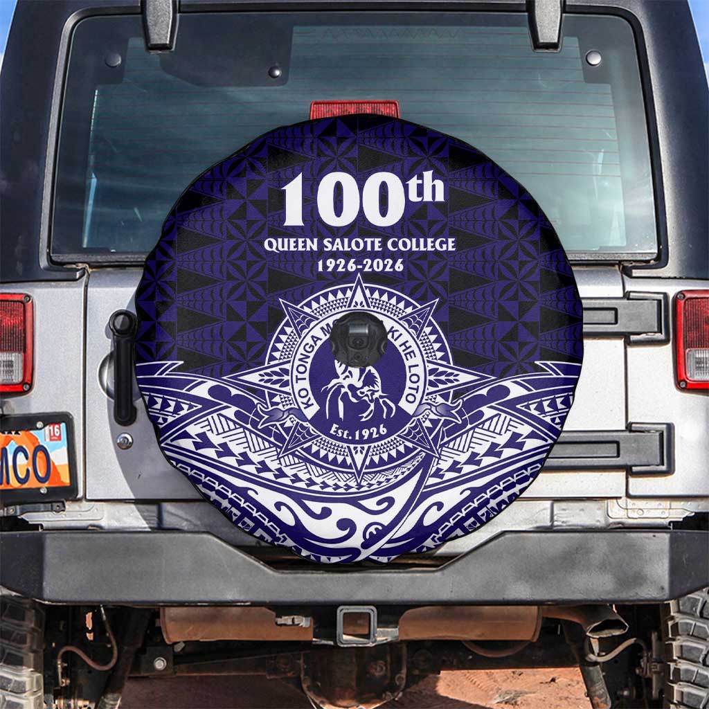 Tonga Queen Salote College 100th Years Spare Tire Cover Blue Tonga Kupesi Uniquely Pacific Art - Polynesian Pride