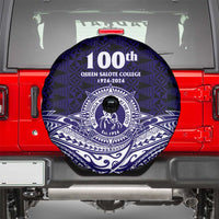 Tonga Queen Salote College 100th Years Spare Tire Cover Blue Tonga Kupesi Uniquely Pacific Art - Polynesian Pride