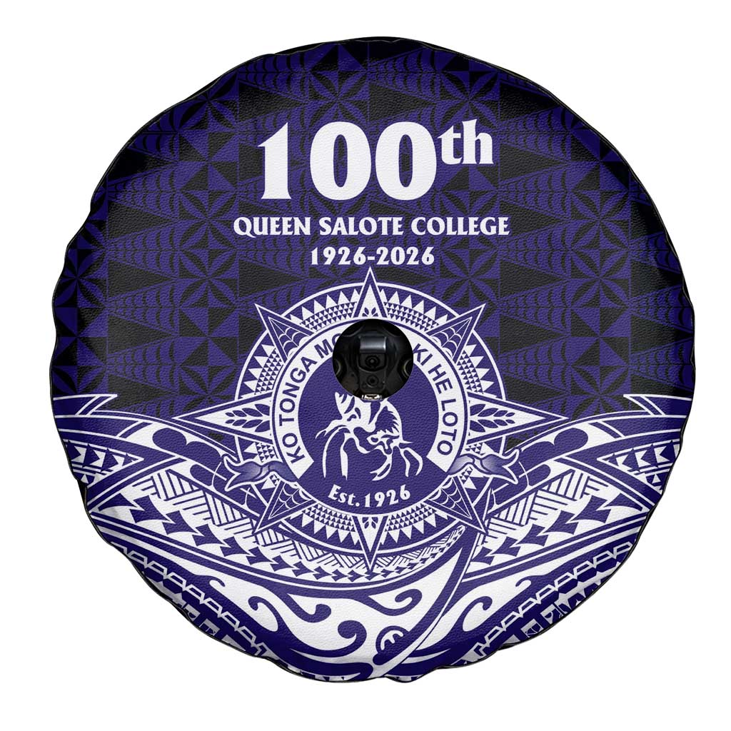 Tonga Queen Salote College 100th Years Spare Tire Cover Blue Tonga Kupesi Uniquely Pacific Art - Polynesian Pride