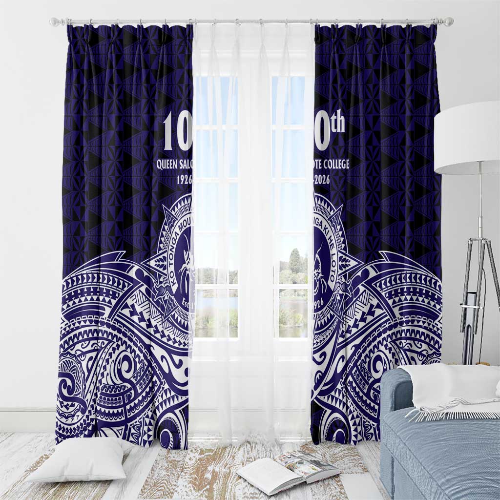 Tonga Queen Salote College 100th Years Window Curtain Blue Tonga Kupesi Uniquely Pacific Art - Polynesian Pride