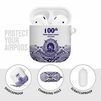 Tonga Queen Salote College 100th Years AirPods Case White Tonga Kupesi Uniquely Pacific Art - Polynesian Pride
