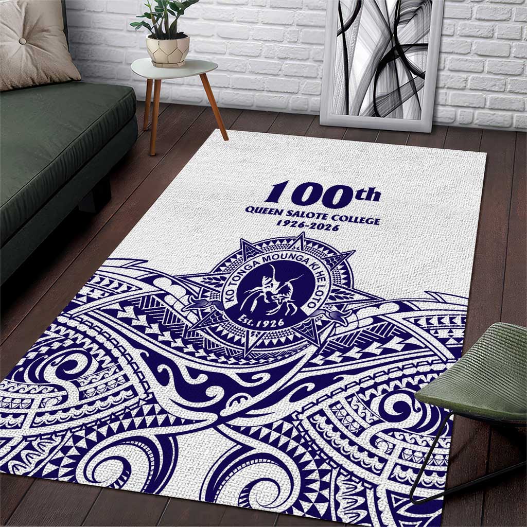Tonga Queen Salote College 100th Years Area Rug White Tonga Kupesi Uniquely Pacific Art - Polynesian Pride