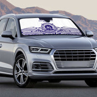 Tonga Queen Salote College 100th Years Auto Sun Shade White Tonga Kupesi Uniquely Pacific Art - Polynesian Pride