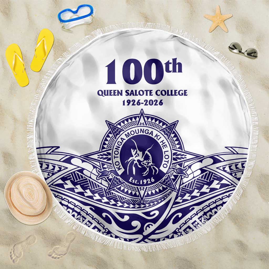 Tonga Queen Salote College 100th Years Beach Blanket White Tonga Kupesi Uniquely Pacific Art - Polynesian Pride