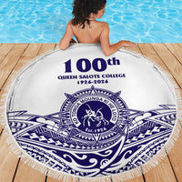 Tonga Queen Salote College 100th Years Beach Blanket White Tonga Kupesi Uniquely Pacific Art - Polynesian Pride