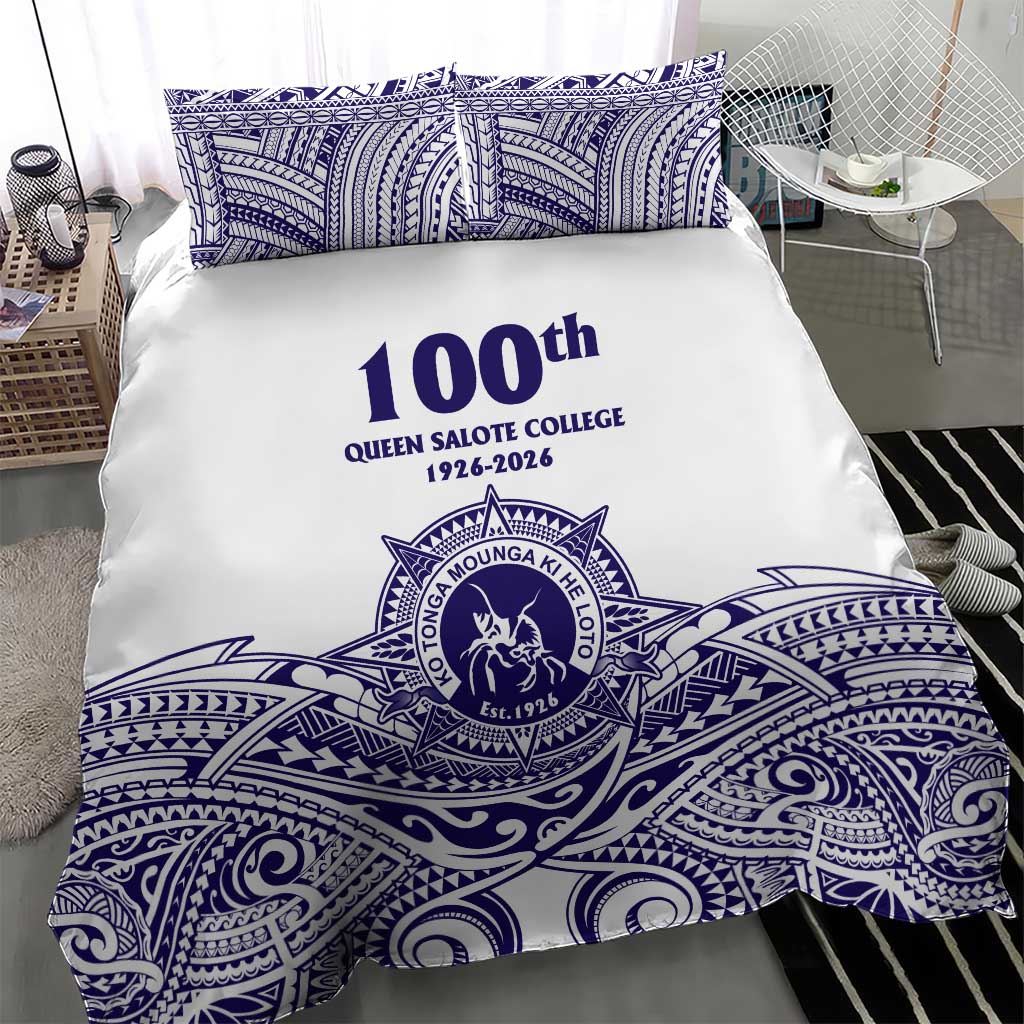 Tonga Queen Salote College 100th Years Bedding Set White Tonga Kupesi Uniquely Pacific Art - Polynesian Pride