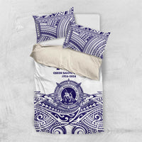 Tonga Queen Salote College 100th Years Bedding Set White Tonga Kupesi Uniquely Pacific Art - Polynesian Pride