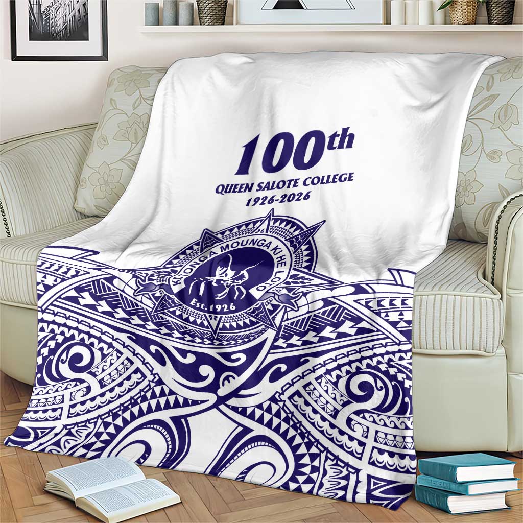 Tonga Queen Salote College 100th Years Blanket White Tonga Kupesi Uniquely Pacific Art - Polynesian Pride