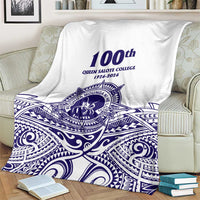 Tonga Queen Salote College 100th Years Blanket White Tonga Kupesi Uniquely Pacific Art - Polynesian Pride
