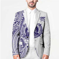 Tonga Queen Salote College 100th Years Blazer White Tonga Kupesi Uniquely Pacific Art - Polynesian Pride