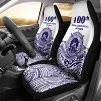 Tonga Queen Salote College 100th Years Car Seat Cover White Tonga Kupesi Uniquely Pacific Art - Polynesian Pride