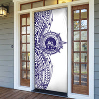 Tonga Queen Salote College 100th Years Door Cover White Tonga Kupesi Uniquely Pacific Art - Polynesian Pride