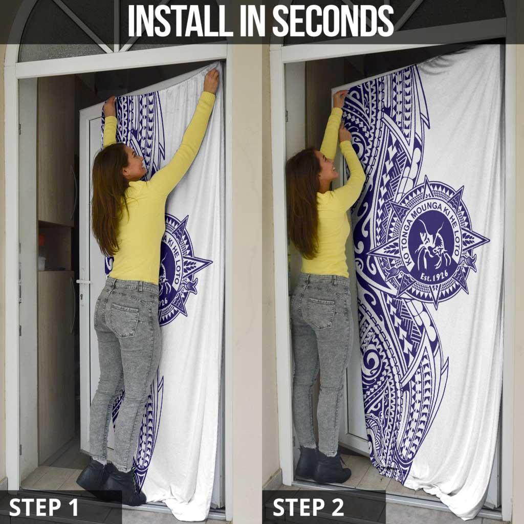 Tonga Queen Salote College 100th Years Door Cover White Tonga Kupesi Uniquely Pacific Art - Polynesian Pride